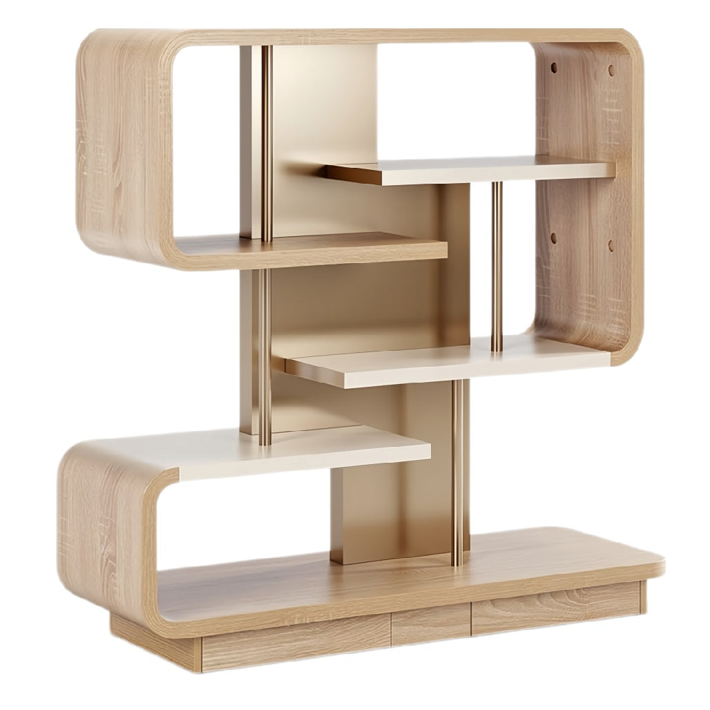 **Moderne boekenplank met unieke ontwerpen en opbergruimte**