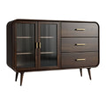 **Moderne Eiken Dressoir met Glazen Deuren en Lades**